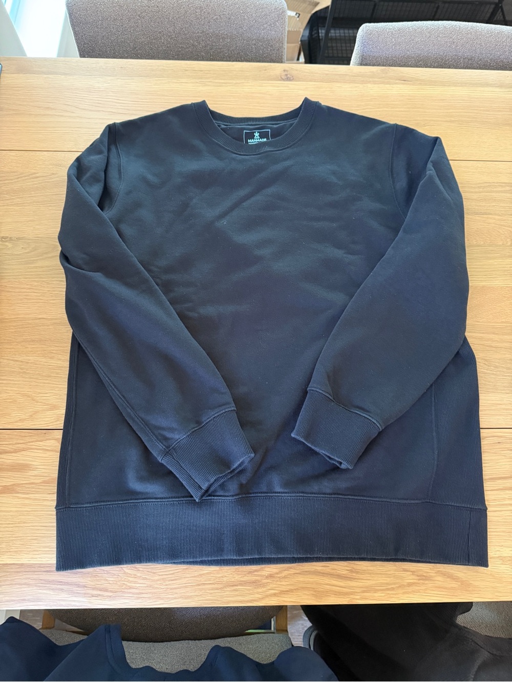 Men's Man Made Black Crewneck Sweater - Classic Pullover - Size Large